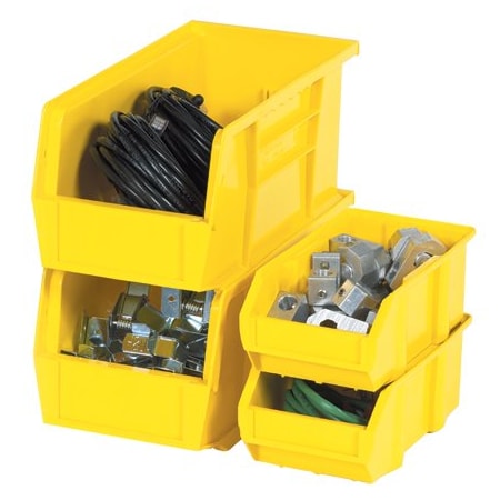 Bsc Preferred 10-7/8 x 5-1/2 x 5'' Yellow Plastic Stack & Hang Bin Boxes, 12PK BUY00012542